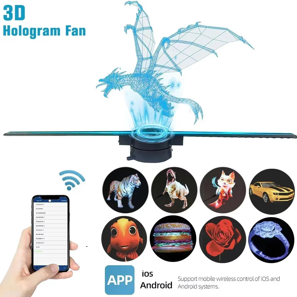 Revolutionary 3D Hologram Fan - Stunning Holographic Projector for Advertising, Events, and Parties!